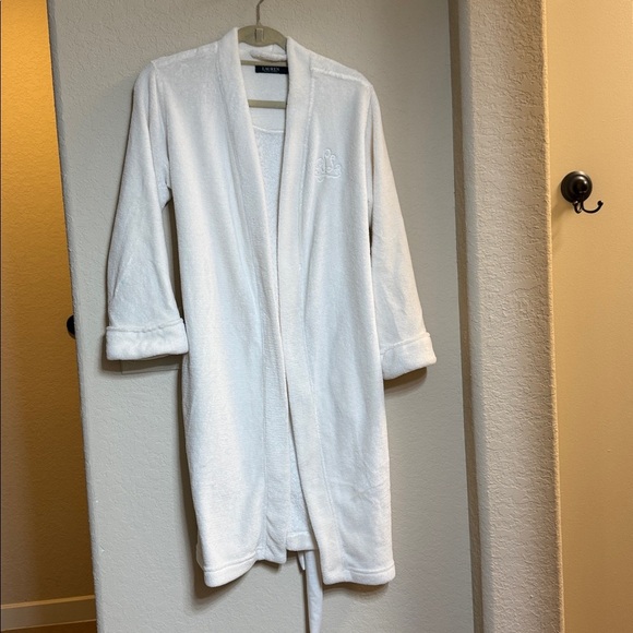 Ralph Lauren Cream Embroidered Bathrobe Size S - Picture 1 of 5